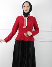 kırmızı 8046 white corner elbise 4