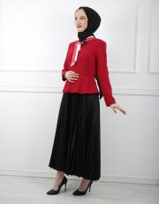 kırmızı 8046 white corner elbise 5