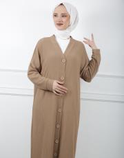 koyu camel 1137 afilli düğmeli kap 4