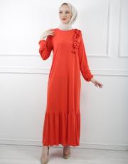 mercan 3784 missemramiss venezia yaka fırfır elbise 3