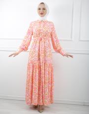 pembe 3794 missemramiss desenli elbise