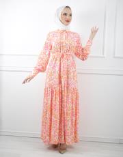 pembe 3794 missemramiss desenli elbise 2