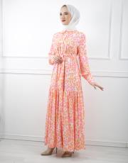 pembe 3794 missemramiss desenli elbise 3