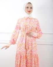 pembe 3794 missemramiss desenli elbise 4