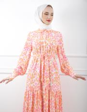 pembe 3794 missemramiss desenli elbise 5