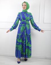 saks desenli 3794 missemramiss desenli elbise 3