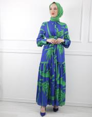 saks desenli 3794 missemramiss desenli elbise 4