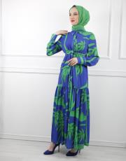 saks desenli 3794 missemramiss desenli elbise 5