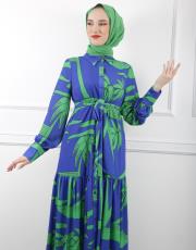 saks desenli 3794 missemramiss desenli elbise 6