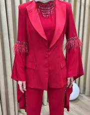 kırmızı 2708 white corner vip abiye takım 6