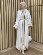bej 2841 white corner vip abaya