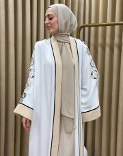 bej 2841 white corner vip abaya 3