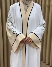 bej 2841 white corner vip abaya 5