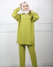 yağ yeşili 002 lysa studio relax pantolonlu takım 10