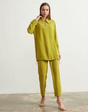 yağ yeşili 002 lysa studio relax pantolonlu takım 12