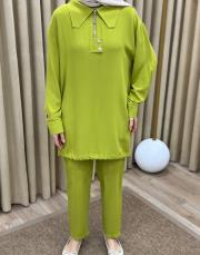 yağ yeşili 002 lysa studio relax pantolonlu takım 4