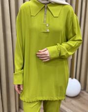 yağ yeşili 002 lysa studio relax pantolonlu takım 5