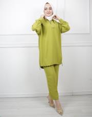 yağ yeşili 002 lysa studio relax pantolonlu takım 7