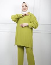 yağ yeşili 002 lysa studio relax pantolonlu takım 8