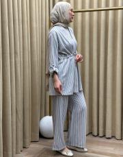 mavi 001 lysa studio keten marin ceketli takım 4