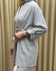 mavi 001 lysa studio keten marin ceketli takım 6