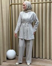 yeşil 001 lysa studio keten marin ceketli takım