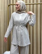 yeşil 001 lysa studio keten marin ceketli takım 2