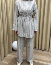 yeşil 001 lysa studio keten marin ceketli takım 4