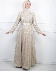 bej white corner elbise 1834 2