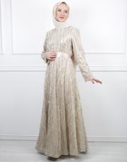 bej white corner elbise 1834 3