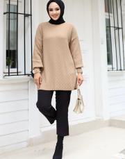 camel 1008 lysa studio jakarlı triko tunik 2