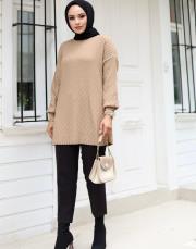 camel 1008 lysa studio jakarlı triko tunik 3