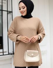 camel 1008 lysa studio jakarlı triko tunik 5
