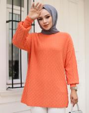 coral 1008 lysa studio jakarlı triko tunik