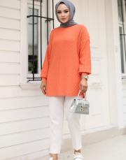 coral 1008 lysa studio jakarlı triko tunik 2