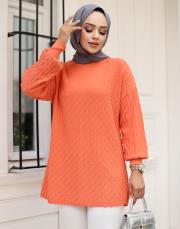 coral 1008 lysa studio jakarlı triko tunik 5
