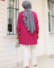 fuşya 1008 lysa studio jakarlı triko tunik 4