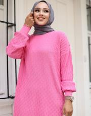 pembe 1008 lysa studio jakarlı triko tunik