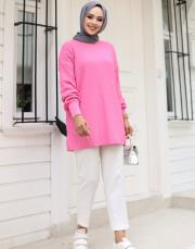pembe 1008 lysa studio jakarlı triko tunik 2