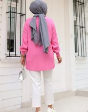 pembe 1008 lysa studio jakarlı triko tunik 4
