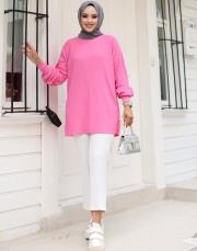 pembe 1008 lysa studio jakarlı triko tunik 5