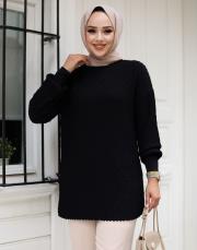 siyah 1008 lysa studio jakarlı triko tunik 5