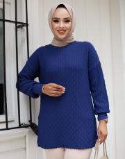 ındigo 1008 lysa studio jakarlı triko tunik