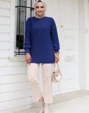 ındigo 1008 lysa studio jakarlı triko tunik 2