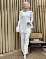 ekru 4584 missemramiss special kol taşlı triko takım