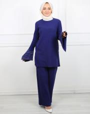 lacivert 4584 missemramiss special kol taşlı triko takım 6