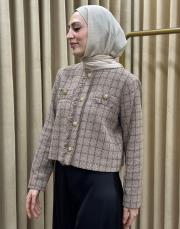 kahve 7069 lysa studio paris midi ceket 2