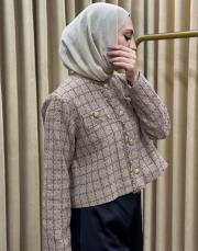 kahve 7069 lysa studio paris midi ceket 3