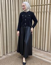 siyah 7069 lysa studio paris midi ceket 2