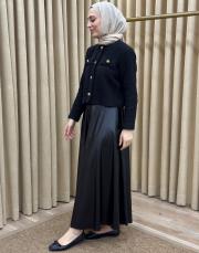 siyah 7069 lysa studio paris midi ceket 3